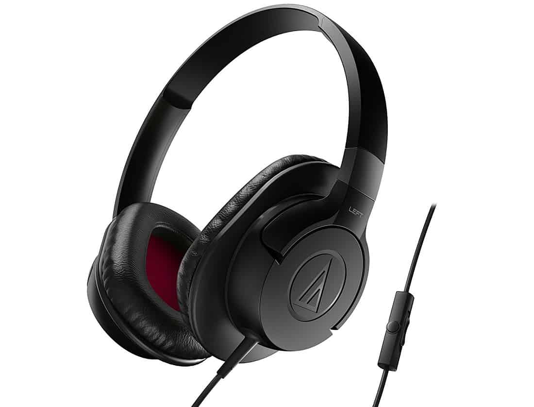 Audio-Technica ATH-AX1iSBK Over-Ear Headphones Built
