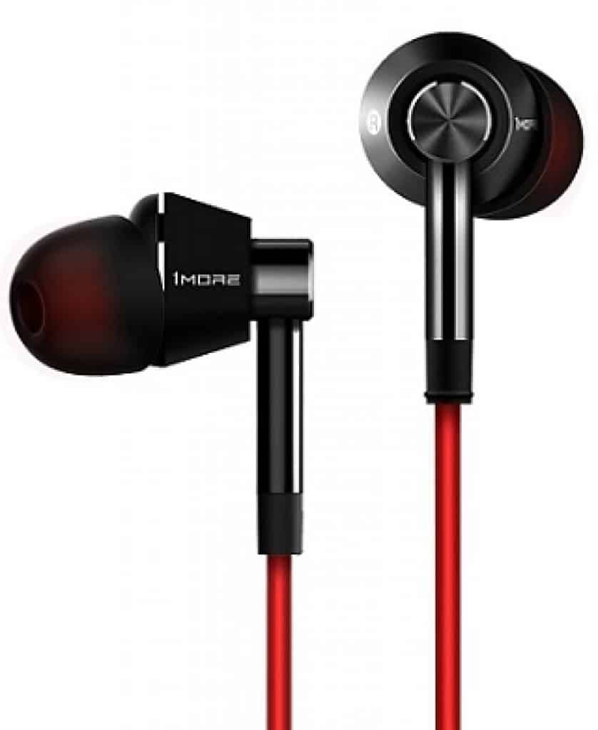 1MORE Single Driver Earphones with MIC & Volume Rockers -Red & Black