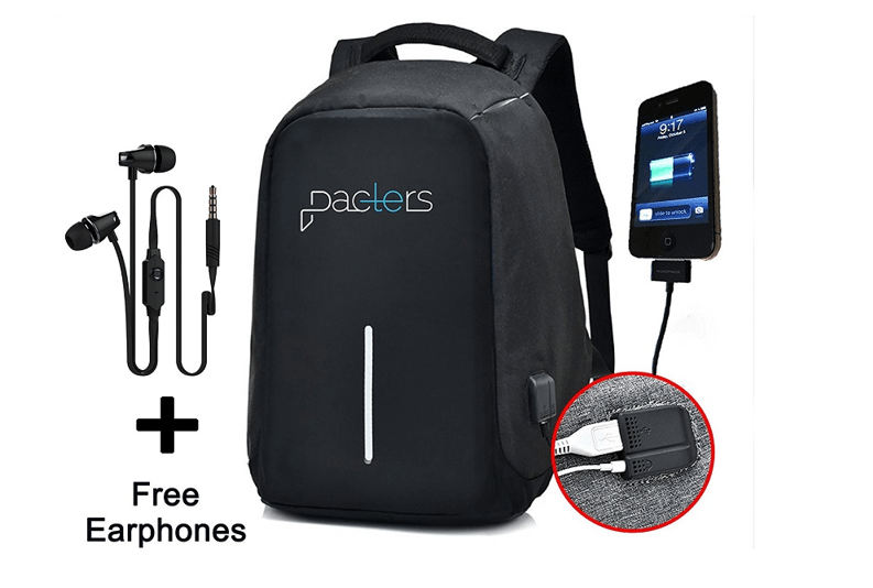 Pacters Anti Theft Bag With USB Charging