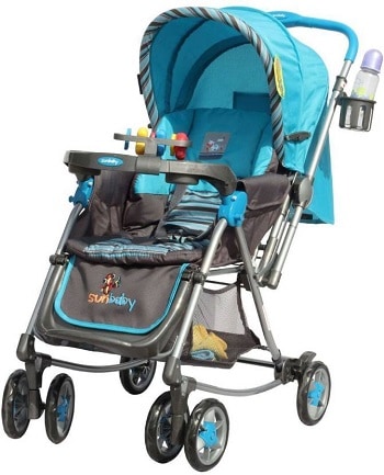 Sunbaby Blue Aurora Stroller with Rocking