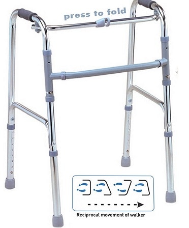 Viva Healthcare Light Weight Balanced Frame Folding Walker For Adults & Patients