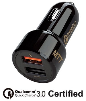 MTT Qualcomm Certified Quick Charge 3.0 Dual Port Car Charger