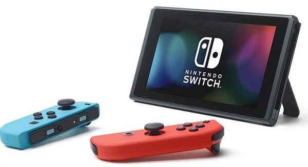 Nintendo Switch with Neon Blue and Neon Red Joy-Con