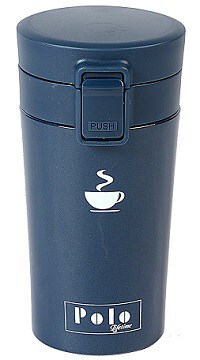 Polo Lifetime Double Walled Push Button Stainless Steel Vacuum Mug