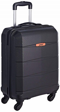 Safari Polycarbonate 56 Ltrs Black Hardsided Carry On