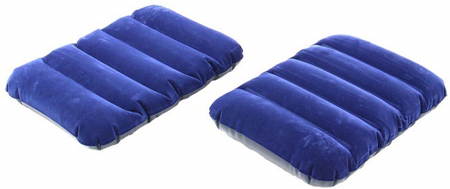 Buyerzone Travel Air Inflatable Velvet Pillow