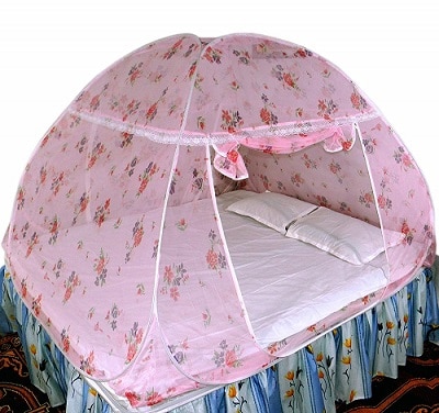 Healthy Sleeping Foldable Polyester Double Bed Mosquito Net