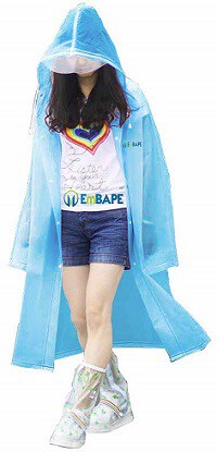 EmBAPE Unisex Super Soft PVC Waterproof Long Full-Length Hooded Raincoats