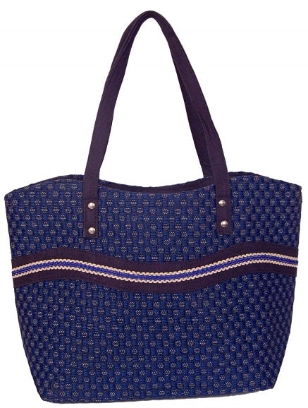 Womaniya Women's Handbag (Blue) (Handicraft Jute Bag)