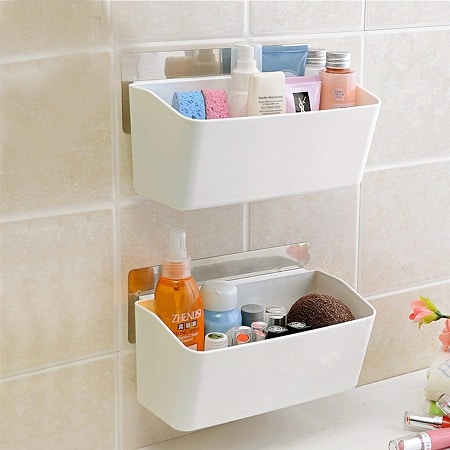 ORPIO (LABLE) Plastic Bathroom Kitchen Storage Organize Caddy Basket