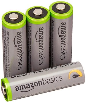 AmazonBasics 4 Pack AA High Capacity Ni-MH Pre-Charged Rechargeable Batteries