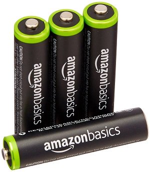 AmazonBasics 4 Pack AAA Ni-MH Pre-Charged Rechargeable Batteries