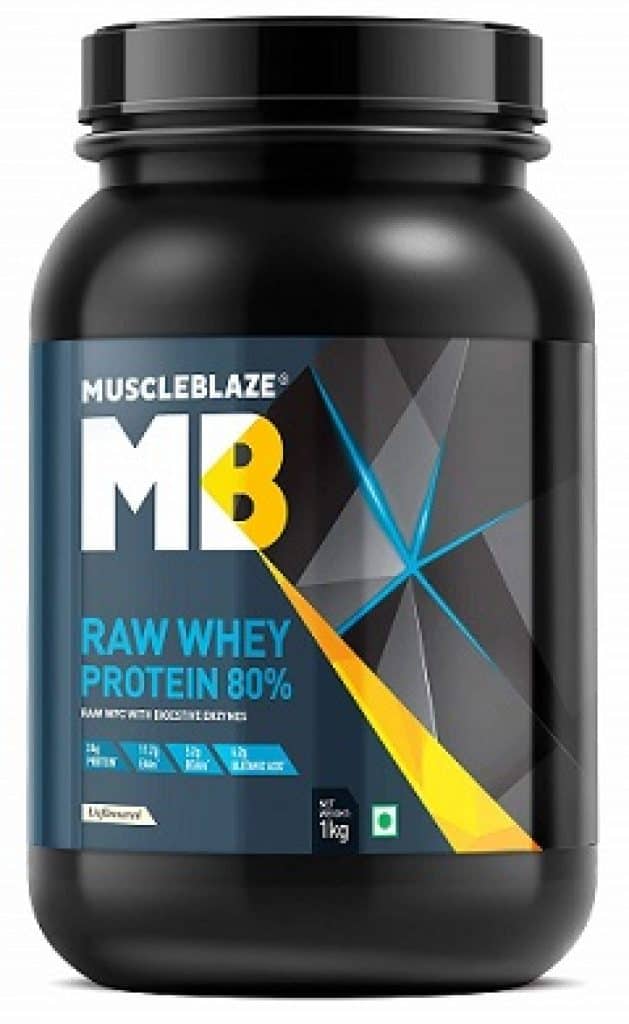 MuscleBlaze Raw Whey Protein Concentrate 80% with added digestive enzymes