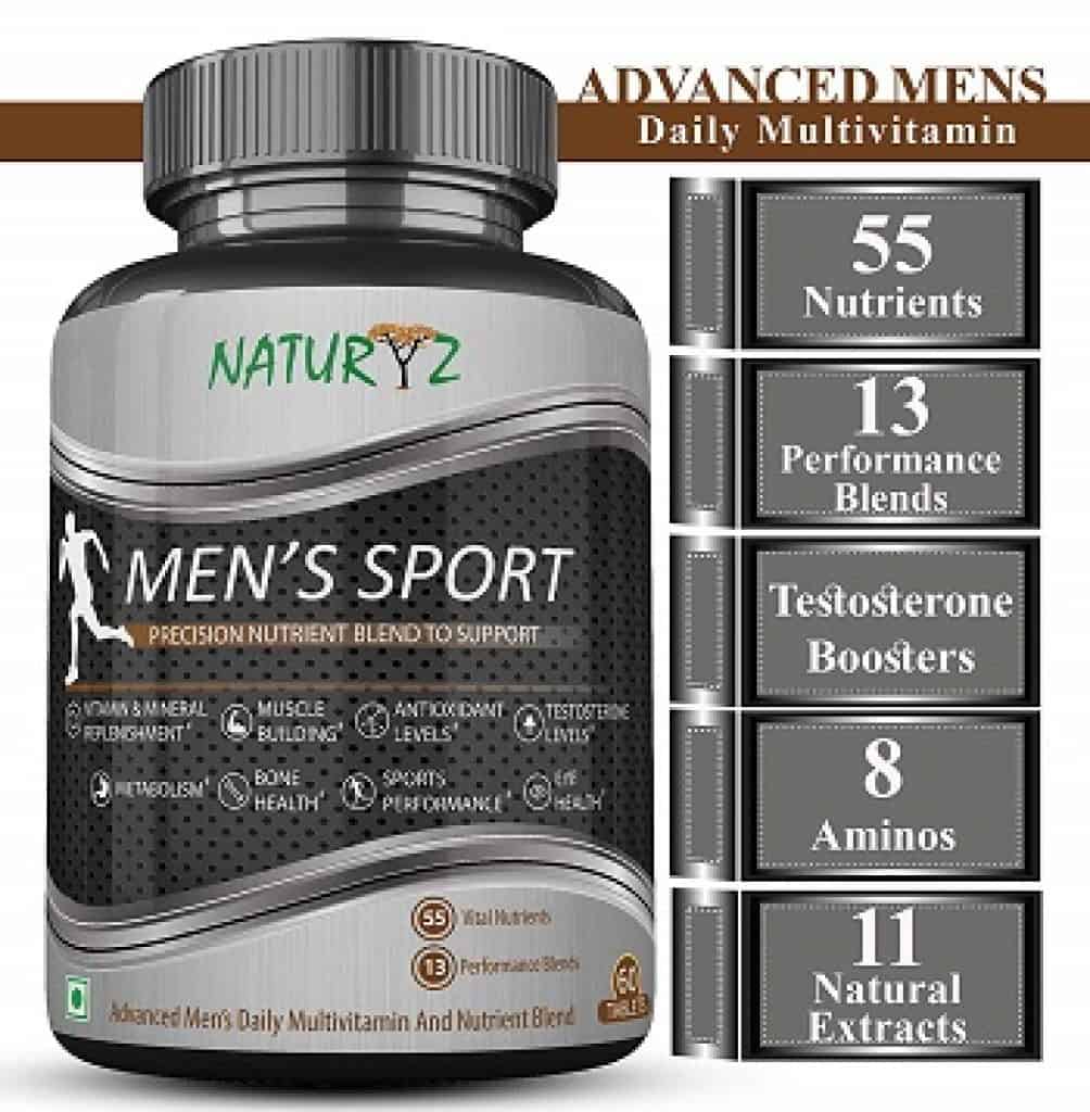 Naturyz Men's Sport Multivitamin With 55 Vital Nutrients & 13 Performance Blends Consisting