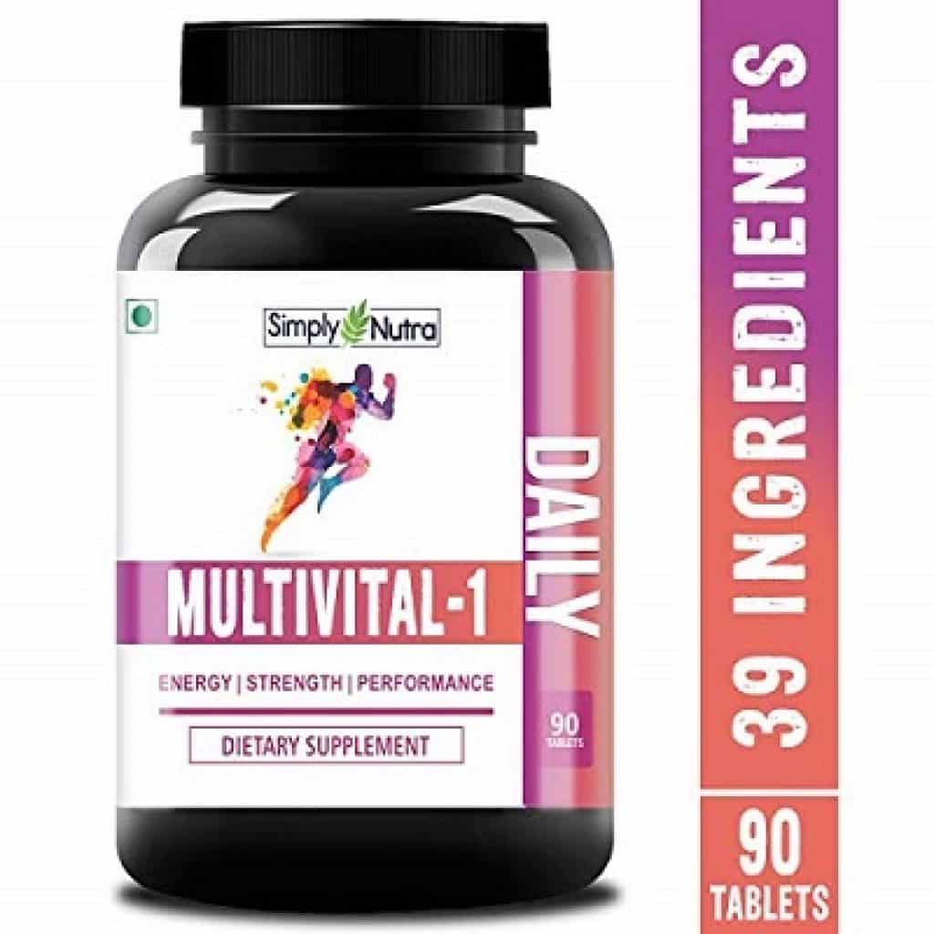 Simply Nutra Multivital-1 Multivitamin -With 39 Natural Vitamins, Minerals, Raw Extracts - Vegetarian - 90 Tablets