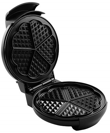 Sokany Stainless Steel Non-Stick Heart Waffle Maker with Adjustable Temperature Control