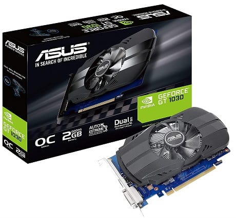 ASUS PH-GT1030-O2G GeForce GT 1030 2GB Phoenix Fan OC Edition HDMI DVI Graphics Card