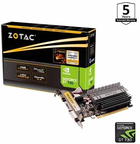 ZOTAC GeForce GT 730 4GB Zone Edition Graphics Card