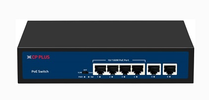 CP Plus 6 Ports Fast Ethernet with 4 PoE Ports