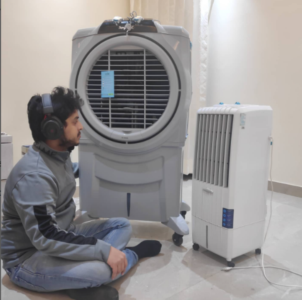 Shubham Garg testing air coolers