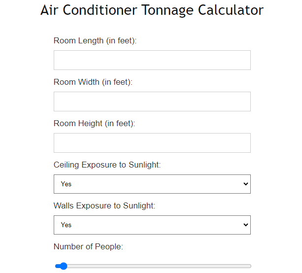 Air Conditioner Tonnage Calculator 2024